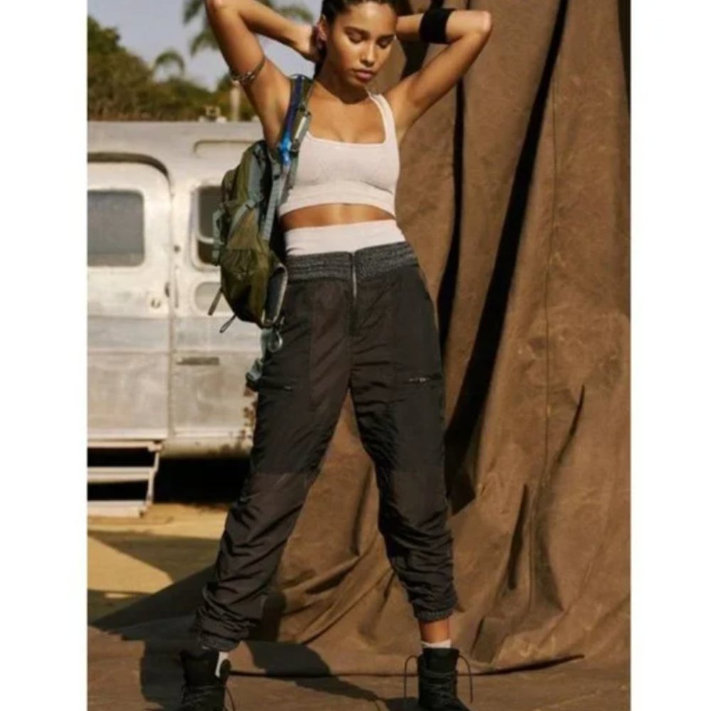 Free People Black Wherever I Roam pants NWT